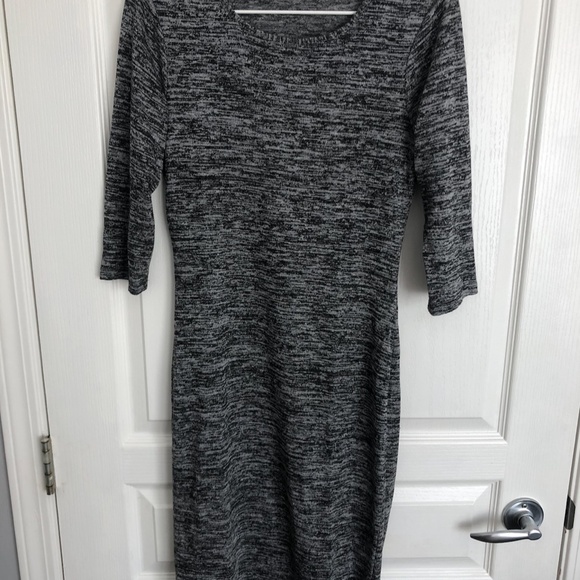3/4 Sleeve Grey Midi Dress - Picture 1 of 3